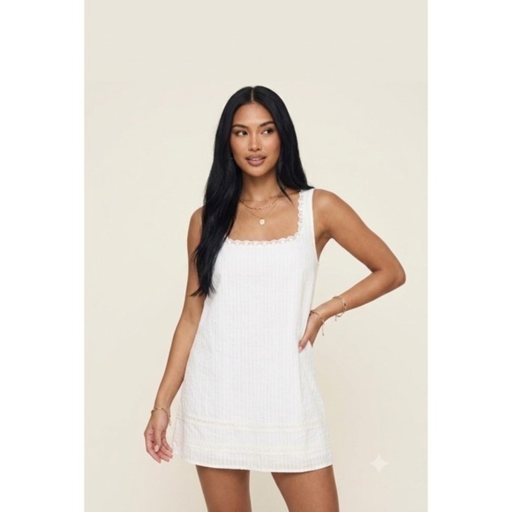 Princess Polly White Linen-Blend Mini Dress